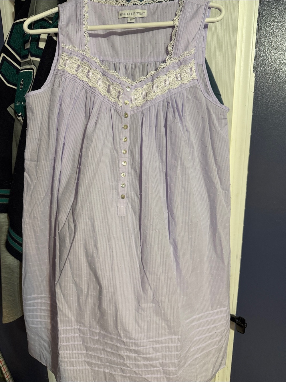 Eileen West Lavender Lace-Trim Sleeveless Nightdress - Picture 1 of 3